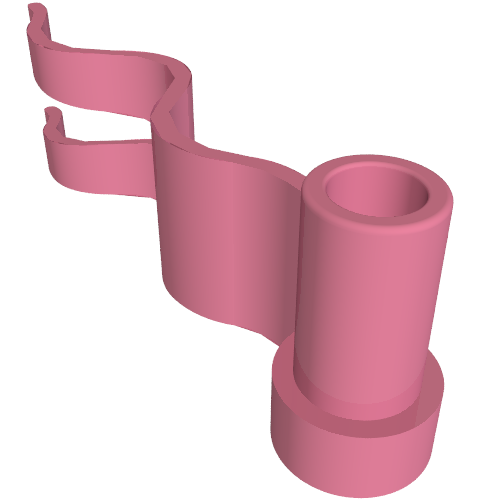 Lego Flag 4 x 1 Wavy [First Wave Left] / Medium Dark Pink
