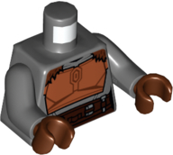 Lego Torso SW Mandalorian Copper Beskar Armor Plates with Fur, Dark Brown Belt Pattern (Armorer) / Dark Bluish Gray Arms / Reddish Brown Hands