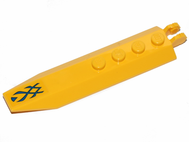 Lego Hinge Plate 1 x 8 with Angled Side Extensions with Blue Markings Pattern (Sticker) - Set 75258