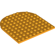 Lego Plate 10 x 10 with Rounded End / Bright Light Orange