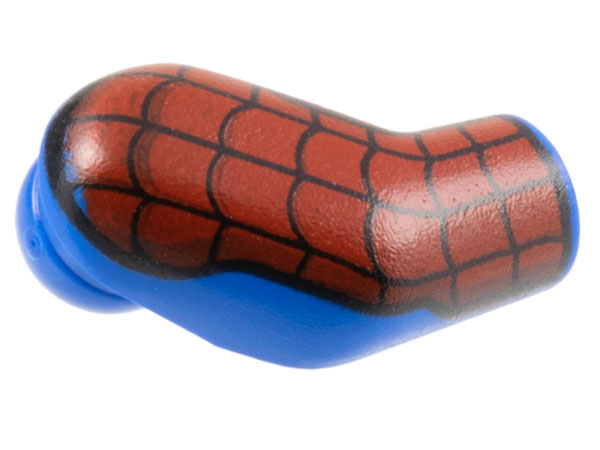 Lego Arm, Right with Red Patch and Black Webbing Pattern / Blue