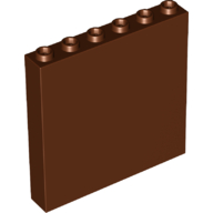 Lego Panel 1 x 6 x 5 / Reddish Brown