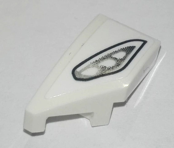Lego Wedge 2 x 1 x 2/3 Left with Silver and Black Headlight Pattern (Sticker) - Set 76900