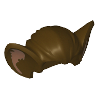 Lego Hair, Bat Ears and Medium Nougat Inner Ear Print / Dark Brown
