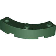 Lego Brick Round Corner 4 x 4 Macaroni Wide with 3 Studs / Dark Green