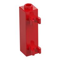 Lego Brick Special 1 x 1 x 3 with 2 Clips Vertical [Hollow Stud, Open O Clips] / Red