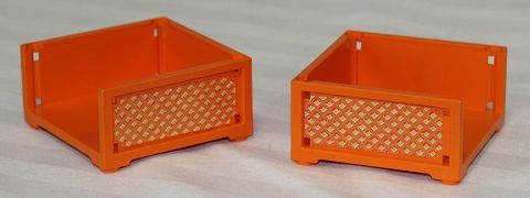 Lego Scala Box 7 x 7 x 3 with 3 sides with Lattice Pattern on Both Sides (Stickers) - Set 3117 / Orange