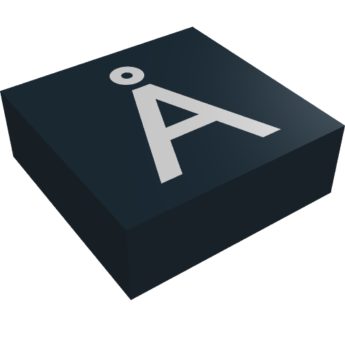 Lego Tile 1 x 1 with Letter Å Print / Black