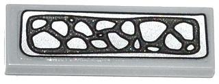 Lego Tile 1 x 3 with Silver Crocodile Scales Pattern (Sticker) - Set 70126