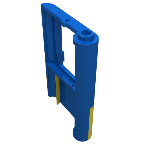 Lego Door 1 x 4 x 5 Train Left with Yellow Bottom Half Print
