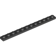 Lego Plate 1 x 12 / Black