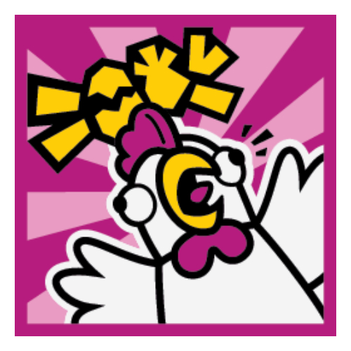 Lego Tile 2 x 2 with Chicken Suit Print