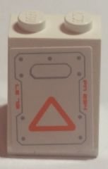 Lego Slope 65 2 x 2 x 2 with Bottom Tube with Orange Triangle, Plate and 'LE 73' and 'PN 234' Pattern (Sticker) - Set 7646