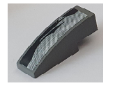 Lego Slope, Curved 3 x 1 with Black and Gray Swirl Pattern Model Front Right Side (Sticker) - Set 8161 / Dark Bluish Gray