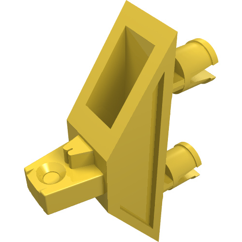 Lego Technic Connector 3 x 1 x 4 with Two Pins and Click Hinge / Yellow