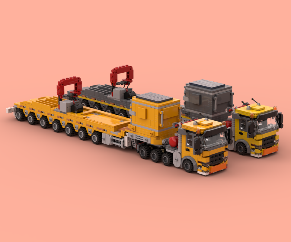 Lego Construction Truck and Ballast Low-Loader Trailer