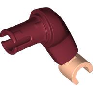 Lego Arm, Large, Left with Light Nougat Hand / Dark Red