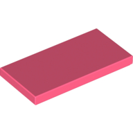 Lego Tile 2 x 4 with Groove / Coral