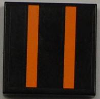 Lego Tile 2 x 2 with Orange Stripes Pattern (Sticker) - Set 8186