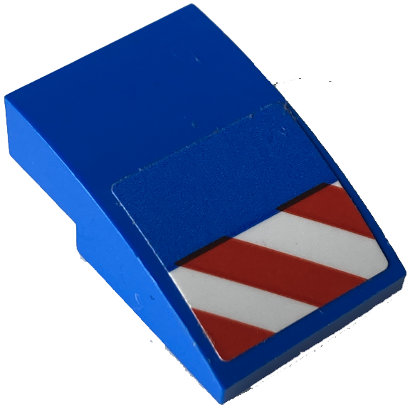 Lego Slope, Curved 3 x 2 with Red and White Danger Stripes Pattern Model Left Side (Sticker) - Set 60324