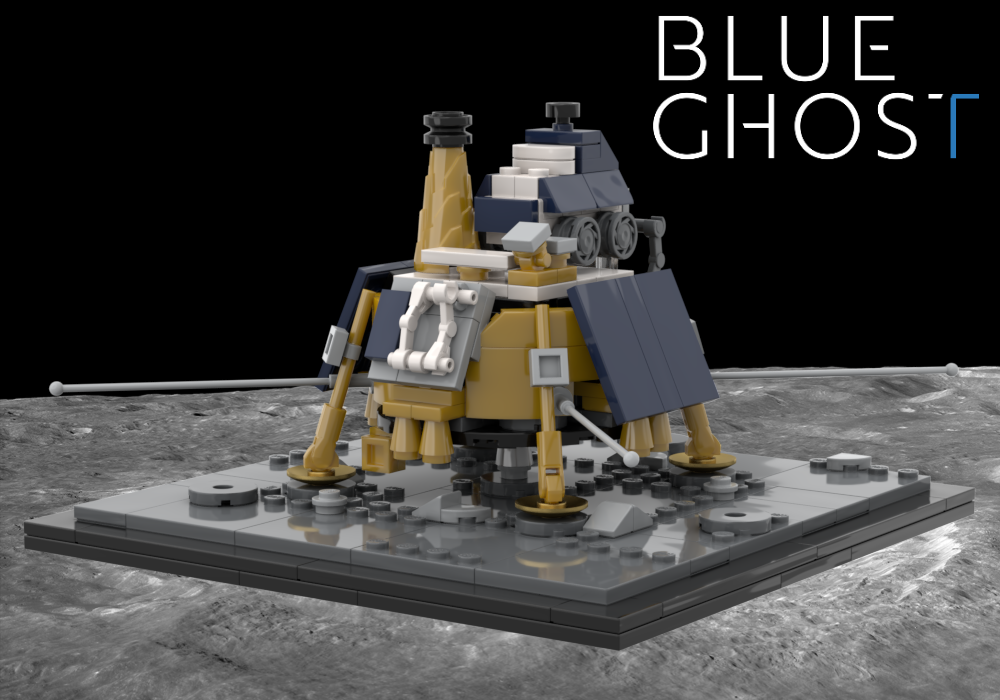 Lego Blue Ghost Lunar Lander (Mission 3 Variant) With Rover
