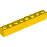 Lego Brick 1 x 8 / Yellow
