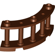 Lego Fence Spindled 4 x 4 x 2 Quarter Round with 3 Studs / Reddish Brown