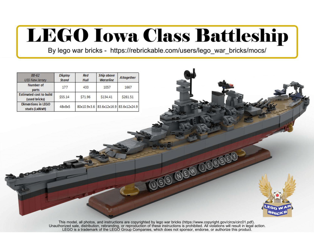 Lego Iowa Class Battleship USS New Jersey