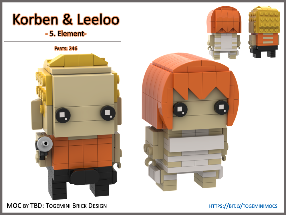Lego Korben + Leeloo - Fifth Element - Brickheadz Version 1