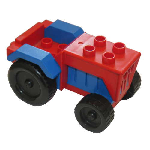 Lego Duplo Tractor with Blue Engine and Fenders