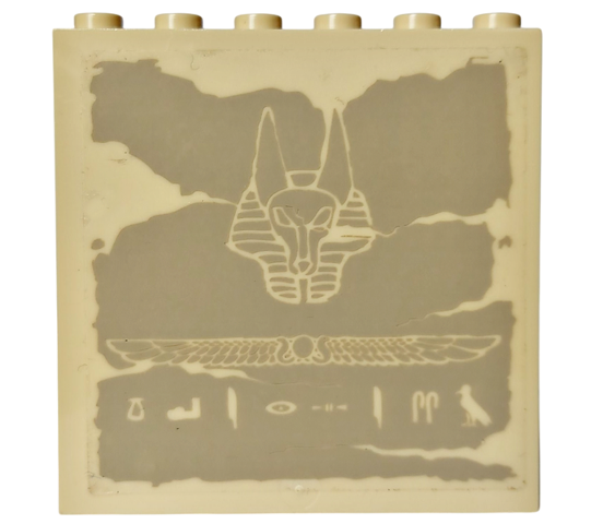 Lego Panel 1 x 6 x 5 with Hieroglyphs and Anubis Mask Pattern (Sticker) - Set 7621