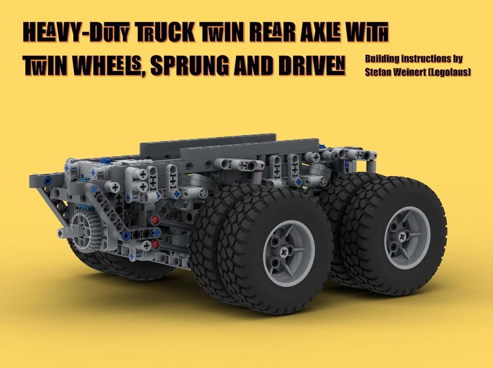 Lego Heavy-Duty Twin Axle with Twin Wheels, sprung and driven