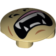 Lego Plate Round 2 x 2 with Rounded Bottom [Boat Stud] with Gorilla Face Print