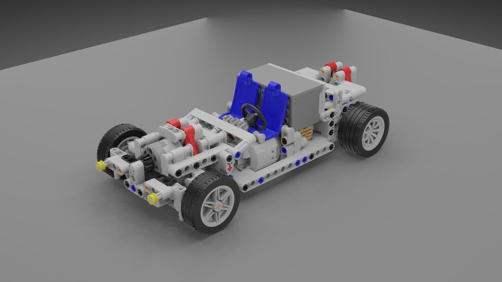 Lego simple 15-blocks-wide chassis with full suspension