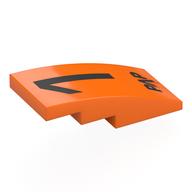Lego Brick Curved 4 x 2 No Studs with '1', 'PAP' Print
