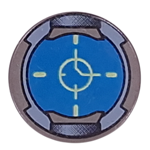 Lego Tile Round 2 x 2 with Tracking Screen Print / Dark Gray
