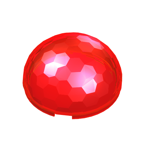 Lego Dome Hemisphere 4 x 4 Multifaceted / Trans-Red
