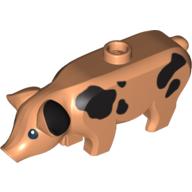 Lego Animal, Pig, Large with Black Spots and Ear Print