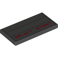 Lego Tile 2 x 4 with 'SELECT' and 'START' Print