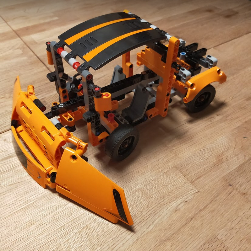 Lego Snowplough with 4 steering wheels