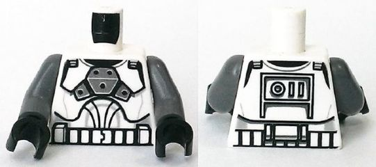 Lego Torso SW Armor Clone Trooper Clone Gunner Pattern / Dark Bluish Gray Arms / Black Hands