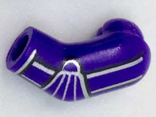 Lego Arm, Left with Silver Stripes and Elbow Pad Pattern / Dark Purple