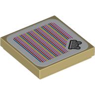 Lego Tile 2 x 2 with Minecart and Barcode Print (Sticker)
