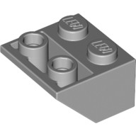 Lego Brick Sloped Inverted 45° 2 x 2 [Ovoid Bottom Pin, Bar-sized Stud Holes] / Light Bluish Gray