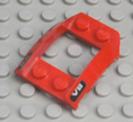 Lego Wedge 4 x 3 Open with Cutout and 4 Studs with Silver 'V8' on Black Background Pattern on Both Sides (Stickers) - Set 8642