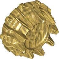 Lego Wheel Hard Plastic with Small Cleats and Flanges / Pearl Gold