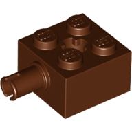 Lego Brick Special 2 x 2 with Pin and Axle Hole / Reddish Brown