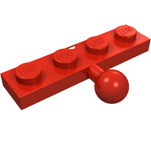 Lego Plate Special 1 x 4 with Towball / Red