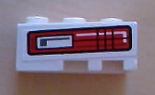 Lego Wedge 3 x 2 Left with Red and Black Taillight Pattern (Sticker) - Set 8286