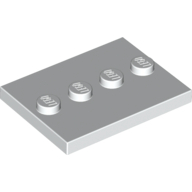 Lego Plate Special 3 x 4 with 1 x 4 Center Studs [Plain] / White